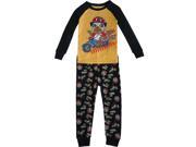 Little Boys Black Yellow Pugg Night Rider 2 Pc Sleepwear Set 3T