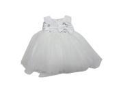 Little Girls Off White Sequin Adorned Empire Waist Flower Girl Dress 2T