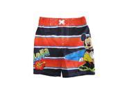 Disney Baby Boys Black Red Mickey Aloha Print Swimwear Shorts 24M