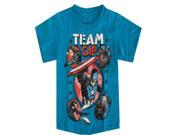 Marvel Little Boys Aqua Team Cap Graphic Print Short Sleeve T Shirt 4