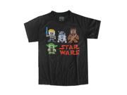 Star Wars Big Boys Black Pixel Character Print Short Sleeved T Shirt 10 12