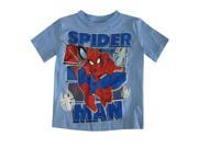 Marvel Little Boys Sky Blue Spiderman Print Short Sleeved T Shirt 4T