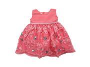 Baby Girls Coral Glitter Sequin Embroidered Flower Girl Dress 12M