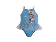Disney Little Girls Blue Frozen Elsa Print Tutu One Piece Swimsuit 3T