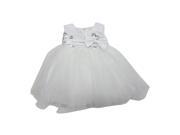 Baby Girls Off White Sequin Adorned Empire Waist Flower Girl Dress 12M