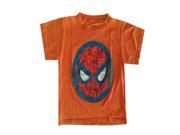 Marvel Little Boys Orange Spiderman Face Print Short Sleeve T Shirt 5
