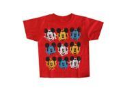 Disney Little Boys Red Mickey Mouse Face Print Short Sleeved T Shirt 6