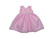 Baby Girls Pink Beaded Floral Embroidered Sleeveless Flower Girl Dress 12M