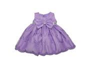 Baby Girls Lilac Glitter Sequin Bow Embroidered Flower Girl Dress 18M