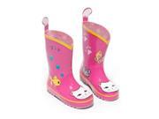 Kidorable Little Girls Pink Lucky Cat Print Rubber Rain Boots 5 Toddler