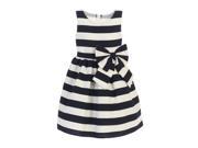 Sweet Kids Little Girls Black White Stripe Ribbon Accent Occasion Dress 6