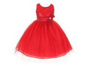 Big Girls Red Organza Sequin Sparkle Tulle Special Occasion Dress 14