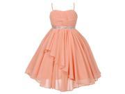 Little Girls Blush Chiffon Stone Adorned Waist Flower Girl Dress 4