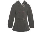 Littoe Potatoes Little Girls Charcoal Fur Lined Double Breasted Coat 2T