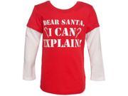 Reflectionz Little Boys Red Christmas Santa Lettering Long Sleeved Top 4T