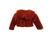 Little Girls Red Trendy Collar Soft Beautiful Design Faux Fur Jacket 2