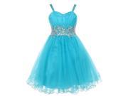 Little Girls Jade Stone Encrusted Pleated Tulle Party Dress 6