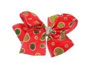 Reflectionz Girls Red Glitter Gold Green Dotted Bow Hair Clippie