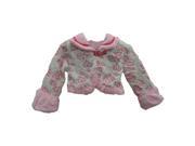 Little Girls Pink Leaf Pattern Soft Beautiful Design Faux Fur Jacket 3T