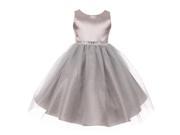 Little Girls Silver Glitter Waist Luscious Shiny Flower Girl Dress 2T