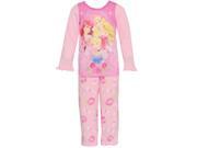 Disney Little Girls Pink Princesses Character Print 2 Pc Pajama Set 6