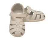 Angel Little Boys White Leather Strappy Woven Fisherman Sandals 5 Toddler