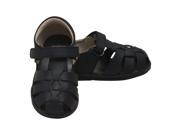 Angel Boys Navy Leather Strappy Woven Fisherman Sandals 3 Baby