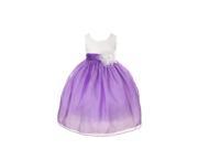 Little Girls Purple Organza White Bodice Flower Girl Easter Dress 4