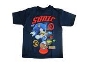 Sonic Little Boys Navy Character Printed Crew Neck Cotton T Shirt 4