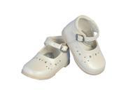 Angels Garment Girls Ivory Floral Heart Detail Leather Dress Shoes 3 Baby