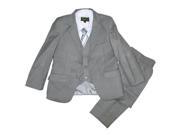 Little Toddler Boys Gray Classic Formal 5 Pcs Vest Shirt Tie Suit 4T