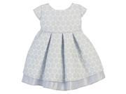 Sweet Kids Baby Girls Blue Polka Dot Pleated Jacquard Satin Easter Dress 18M