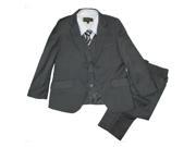 Little Toddler Boys Charcoal Classic Formal 5 Pcs Vest Shirt Tie Suit 2T