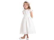 Sweet Kids Big Girls Off White Floral Embroidered Junior Bridesmaid Dress 10