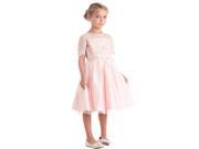 Sweet Kids Big Girls Petal Pink Cord Embroidered Junior Bridesmaid Dress 7