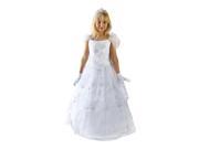 Angels Garment Big Girls White Satin Tulle Rhinestone Buckle Communion Dress 14
