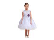 Crayon Kids Little Girls Lilac Floral Accent Sparkle Flower Girl Dress 4T