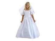 Angels Garment Big Girls White Poly Shantung Lace Trim Communion Dress 10