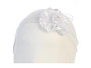 Angels Garment Girls White Floral Glitter Rhinestone Accents Stretchy Headband