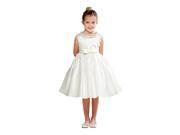 Crayon Kids Little Girls Ivory Shiny Pearl Bow Detail Flower Girl Dress 2T