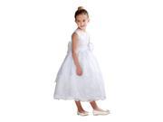 Crayon Kids Little Girls White Floral Embellished Flower Girl Dress 3T