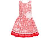 Bonnie Jean Little Girls Coral Floral Aesthetic Print Easter Dress 4