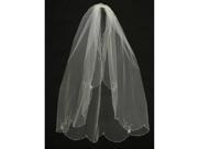 Angels Garment White Scalloped Edge Embroidered Communion Wedding Veil 36 LX66 W