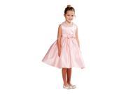 Crayon Kids Little Girls Blush Pink Shiny Pearl Bow Detail Flower Girl Dress 4T