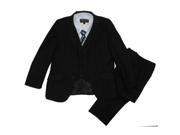 Little Toddler Boys Black Classic Formal 5 Pcs Vest Shirt Tie Suit 3T