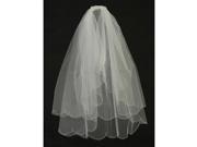 Angels Garment White Scalloped Edge Communion Wedding Veil 31 L1x35 L2x 68 W