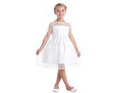 Sweet Kids Big Girls Off White Stripe Organza Junior Bridesmaid Dress 14