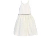 Sweet Kids Big Girls Off White Feather Patch Cocktail Junior Bridesmaid Dress 10