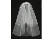 Angels Garment White Embroidered Mesh Communion Wedding Veil 18 L1x24 L2 x 58 W