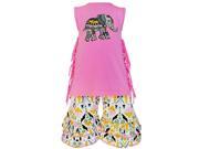 AnnLoren Little Girls Pink Fringe Detail Aztec Elephant Pant Outfit 2T 3T